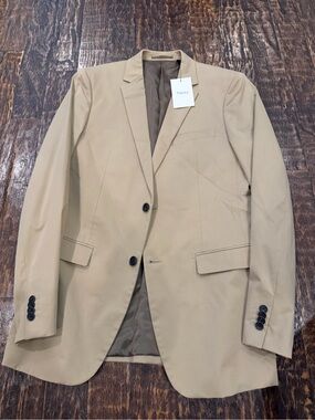 Theory Men’s Khaki Single-Breasted Two-Button Blazer NWT - size 40L